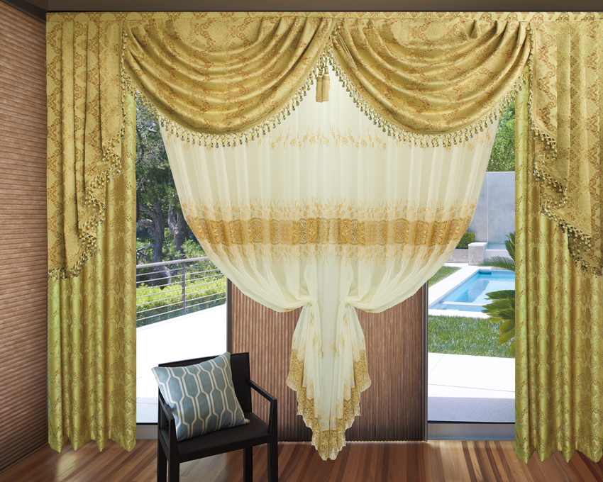 2 Swag Extended Cascade Rod Pocket Valance With Panels Brilliant